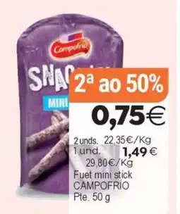 Plenus Supermercados CAMPOFRÍO Fuet mini stick oferta
