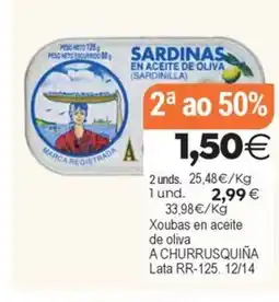 Plenus Supermercados A CHURRUSQUIÑA Xoubas en aceite de oliva oferta