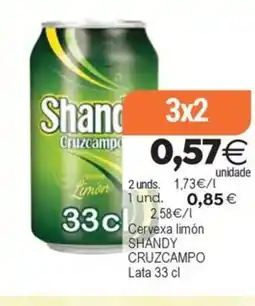 Plenus Supermercados SHANDY CRUZCAMPO cervexa oferta