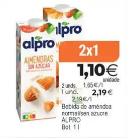 Plenus Supermercados ALPRO Bebida de améndoa normal/sen azucre oferta