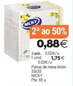 Plenus Supermercados NICKY Panos de mesa limón oferta