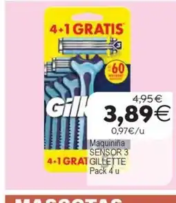 Plenus Supermercados GILLETTE Maquiniña sensor 3 oferta