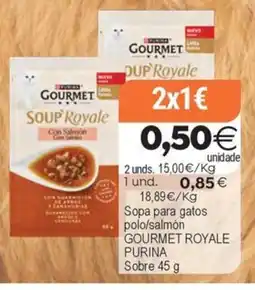 Plenus Supermercados GOURMET ROYALE PURINA Sopa para gatos polo/salmón oferta