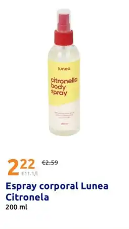 Action Espray corporal Lunea Citronela oferta