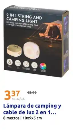 Action Lámpara de camping y cable de luz 2 en 1 oferta