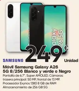 Hiper FROIZ SAMSUNG Móvil Galaxy A26 5G 8/256 Blanco y verde o Negro oferta