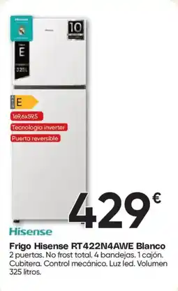 Hiper FROIZ HISENSE Frigo RT422N4AWE Blanco oferta