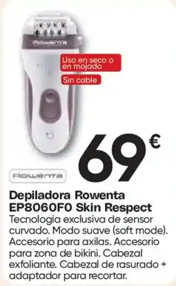Hiper FROIZ ROWENTA Depiladora EP8060FO Skin Respect oferta