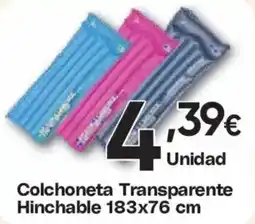 Hiper FROIZ Colchoneta Transparente Hinchable oferta