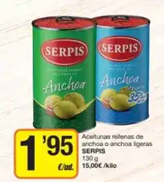 Economy Cash Serpis - aceitunas rellenas de anchoa o anchoa ligeras oferta
