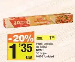 Economy Cash Spar - papel vegetal de horno oferta