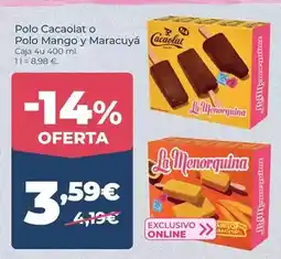 La Sirena Cacaolat - polo o polo mango y maracuya oferta