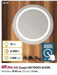 BricoCentro Espejo led touch alcor oferta