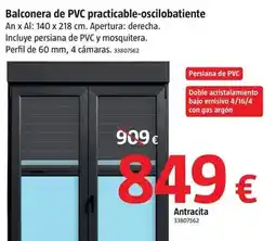 Bauhaus Balconera de pvc practicable-oscilobatiente oferta