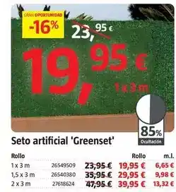Bauhaus Seto artifical greenset oferta