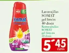 Supermercados Bip Bip Somat - lavavajillas gel limón oferta