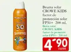 Supermercados Bip Bip Crowe - kids bruma solar factor de protección fp50+ oferta