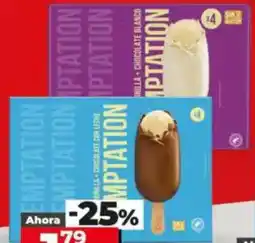 Dia Dia temptation - helado bombon con chocolate con leche/con chocolate blanco oferta