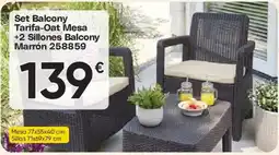 Hiper FROIZ Set Balcony Tarifa-Oat Mesa +2 Sillones Balcony Marrón oferta