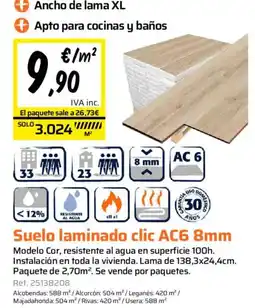 Obramat Suelo laminado clic AC6 8mm oferta