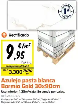 Obramat Azulejo pasta blanca Bormio Gold oferta