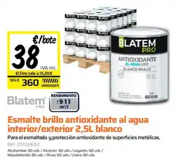 Obramat Esmalte brillo antioxidante al agua interior/exterior blanco oferta