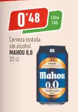 Supermercados Deza Mahou - cerveza tostada sin alcohol 0,0 oferta