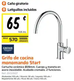 Obramat GROHE Grifo de cocina monomando Start oferta
