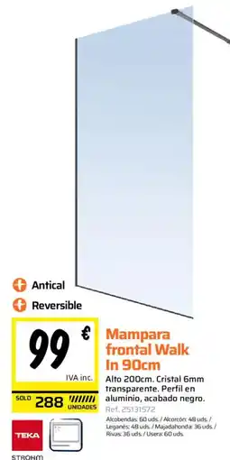 Obramat TEKA Mampara frontal Walk In oferta