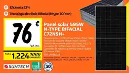 Obramat Panel solar 595W N-TYPE BIFACIAL C72NSH+ oferta