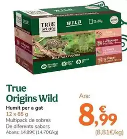 TiendAnimal True origins - wild húmedo para gato oferta