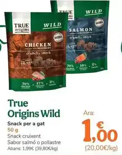 TiendAnimal True origins - wild snack para gato oferta