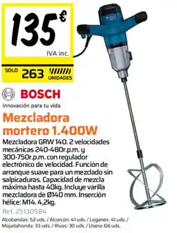 Obramat BOSCH Mezcladora mortero 1.400W oferta
