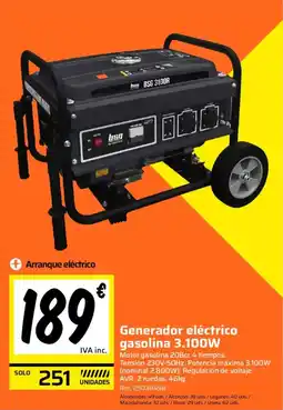 Obramat Generador eléctrico gasolina 3.100W oferta
