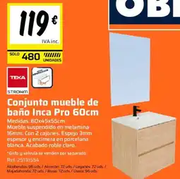 Obramat TEKA Conjunto mueble de baño Inca Pro oferta