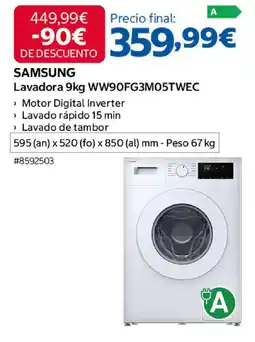 Costco SAMSUNG Lavadora WW90FG3M05TWEC oferta