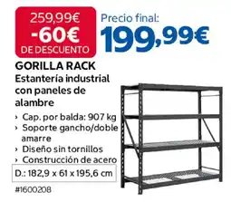 Costco GORILLA RACK Estantería industrial con paneles de alambre oferta