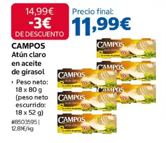 Costco CAMPOS Atún claro en aceite de girasol oferta