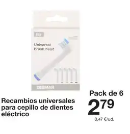 Zeeman Recambios universales para cepillo de dientes eléctrico oferta