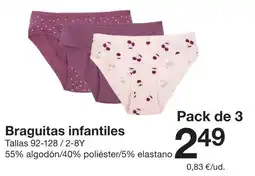 Zeeman Braguitas infantiles oferta