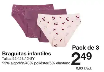 Zeeman Braguitas infantiles oferta