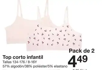 Zeeman Top corto infantil oferta