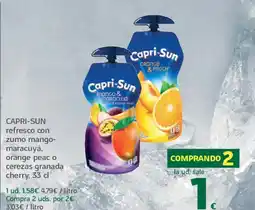 HiperDino CAPRI-SUN refresco con zumo mango- maracuyá, orange peaco cerezas granada cherry oferta