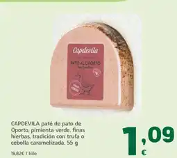 HiperDino CAPDEVILA paté de pato de Oporto, pimienta verde, finas hierbas, tradición con trufa o cebolla caramelizada oferta