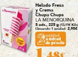 Gadis LA MENORQUINA Helado Fresa y Crema Chupa Chups oferta