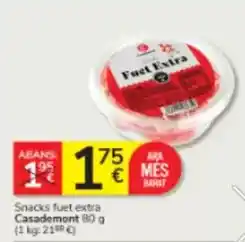 Consum Casademont - snacks fuet extra oferta