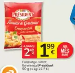 Consum Président - formatge ratllat emmental oferta