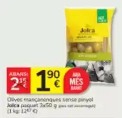 Jolca - olives mançanenques sense pinyol