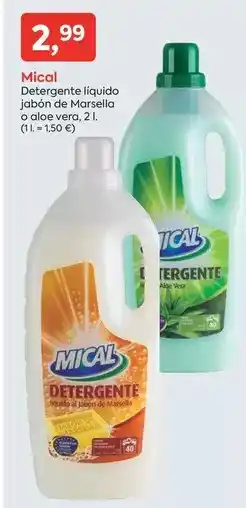 Suma Supermercados Mical - detergente liquido jabón de marsella o aloe vera oferta