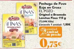 Gadis EL POZO Pechuga de Pavo Bajo en Grasa Original o Braseado Lonchas Finas oferta